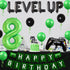 8th Birthday Decorations for Boys, Video Game Level Up Party Decorations Green Black Balloons level Up 8 Game Controller Balloon Happy Birthday Banner for Gaming on Birthday Party Supplies