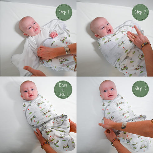 Baby Swaddle Sack, 100% Organic Cotton for Newborns 0-3 Months, Easy Change Zipper, Velcro Swaddle Neutral Baby