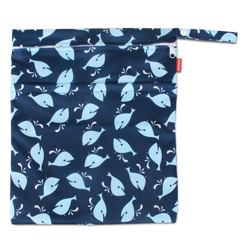 Damero Medium Cloth Diaper Wet Dry Bag with Handle for Swimsuit, Pumping Parts, Wet Clothes, Reusable, Water-Resistant