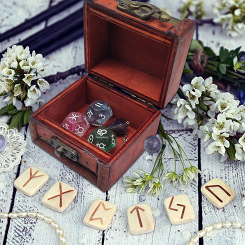 6Pcs Knana Pendulum Board for Divination - Pendulum Crystal for Dowsing, Tarot Dice Astrology Dice with Box, Wiccan