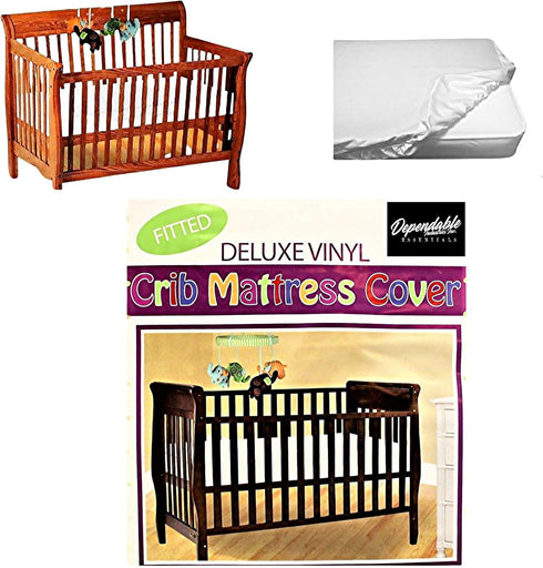 Deluxe Vinyl Fitted Crib Mattress Cover Protector 28" x 52" Standard Size