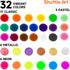 32 Shuttle Art Tempera Paint Sticks, Colors Solid Tempera Paint for Kids, Super Quick Drying, No-Toxic, Works Great on