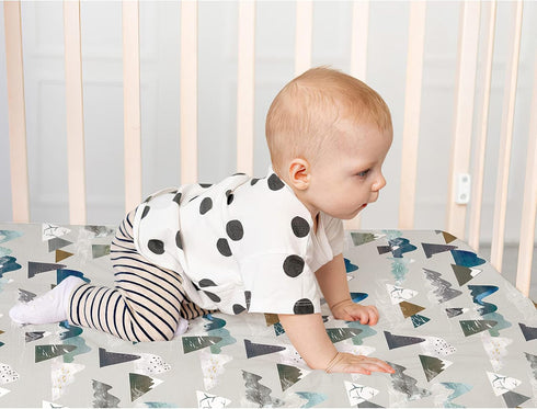 Soft & Breathable Baby Crib Sheet: TANOFAR Mountains Toddler Bed Sheets