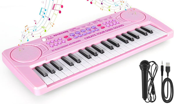 M SANMERSEN Kids Piano Keyboard, 37 Keys Music Keyboard Piano Toys with