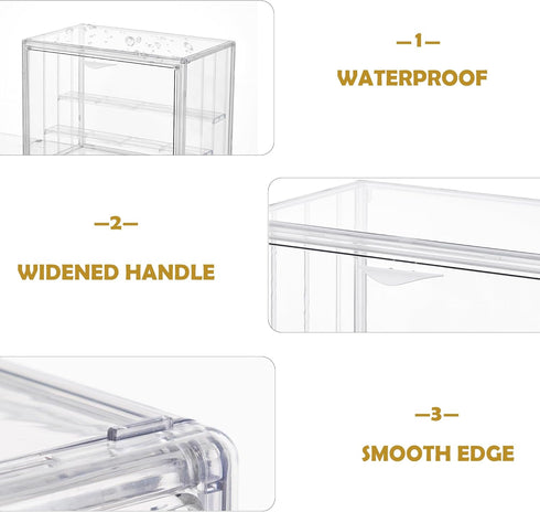 3 2Pack Acrylic Display Case for Collectibles Layer Adjustable Figure Display Cases with Magnetic Door Clear Stackable