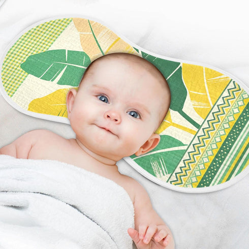 decor gift Summer 4 Pack 22x11in Cotton Burp Cloths Baby Soft and Absorbent? Lemon Yellow Green Leaves Baby Rags
