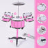 Kids Drum Toy Set Rock Jazz Drum (Pink) - Suitable for Children Aged 3-6
