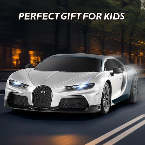 MIEBELY Remote Control Car, 1/24 Scale Fast RC Race Car, Bugatti Chiron with Headlight, Racing Hobby Model for Kids and
