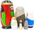 Nesting Doll Holy Family -The Nativity Family Wooden Nesting Dolls Matryoshka Nativity Figurines-Set of 5 Dolls (Brown)