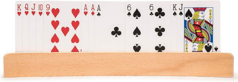 Panorama Wooden Playing Card Holders/Racks - Set of 4 Organizers by Yellow Mountain Imports