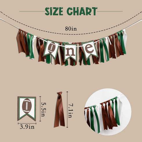 First/1st Football One Highchair Banner - Football Party DecorationSports Theme Party High Chair Banner, Cake Smash