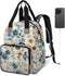 Shoblo Checkered Background Flowers Diaper Bag Backpack for Travel, Waterproof Diaper Bag with