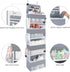 Univivi Over the Door Organizer, 5 Shelf Hanging Storage with 4 Large Compartments, 2 Small PVC Pockets