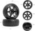RC Station RC Drift Wheels and Tires, 1/10 1/16 Preglued 4PCS 12mm Hex for Traxxas Tamiya Kyosho HPI