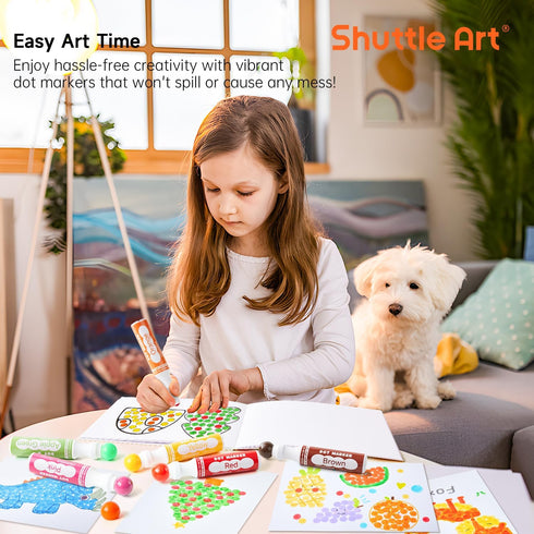 14 20 Shuttle Art Dot Markers, Colors Bingo Daubers with Unique Patterns of Dot Book for Toddler Art Activities