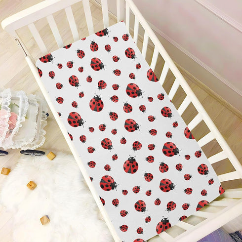 Sheet,52x28IN Pfrewn Crib Sheets for Boys Girls Red Ladybug Fitted Crib Sheet Fits Standard Crib Mattress Pads Stretch