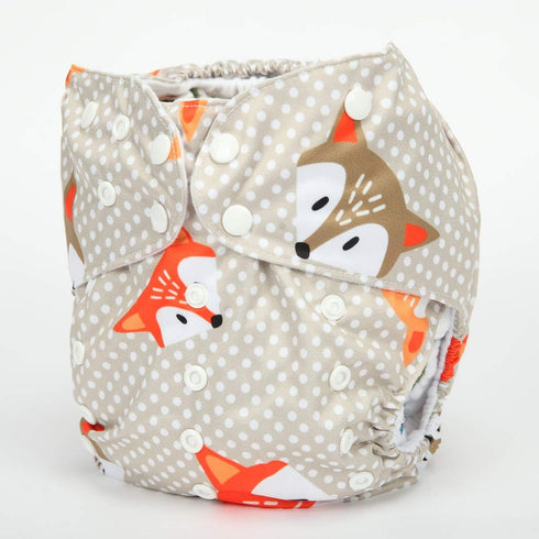 Sigzagor 2 7 to Years Old Junior Big Cloth Diaper Pocket Reusable Washable Baby Toddler (Dot Fox)