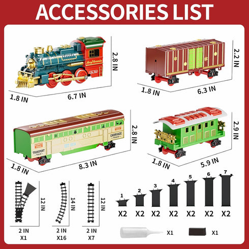 Garbo Star Set 4-8,Smokes,Christmas Set 3 4 5 6 7 8+ Train for Kids Ages Train with Smokes Lights and Sound Classic