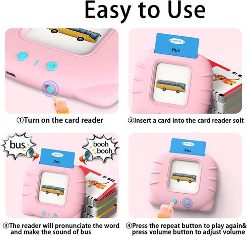 254 123, 3 4 5 Kidzdo Learning Toys for Toddler - Sight Words Talking Flash Cards with Music, ABC etc, Pocket Speech