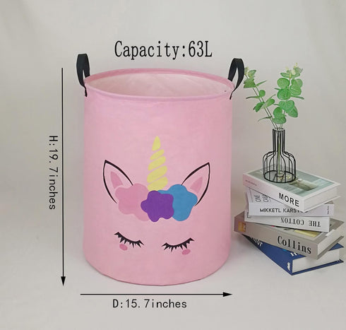 Round Laundry Hamper Storage Basket, Organizer for Clothes and Toys, Nursery Hamper Gift Basket with Handles