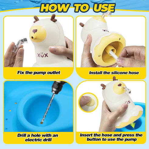 Yerloa Kids Water Table Pump for Toddlers, Portable Small Water Pump for Outdoor Summer Water Play Toys Accessories