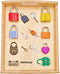 Montessori Lock and Key Toy Set for Toddlers, Wooden Learning Activities for 3+ Year Old Kids