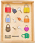 Montessori Lock and Key Toy Set for Toddlers, Wooden Learning Activities for 3+ Year Old Kids