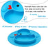 Baby Divided Plate Silicone - Portable Non Slip Feeding Plate with Suction Cup for Kids, BPA Free (Duck-Blue)