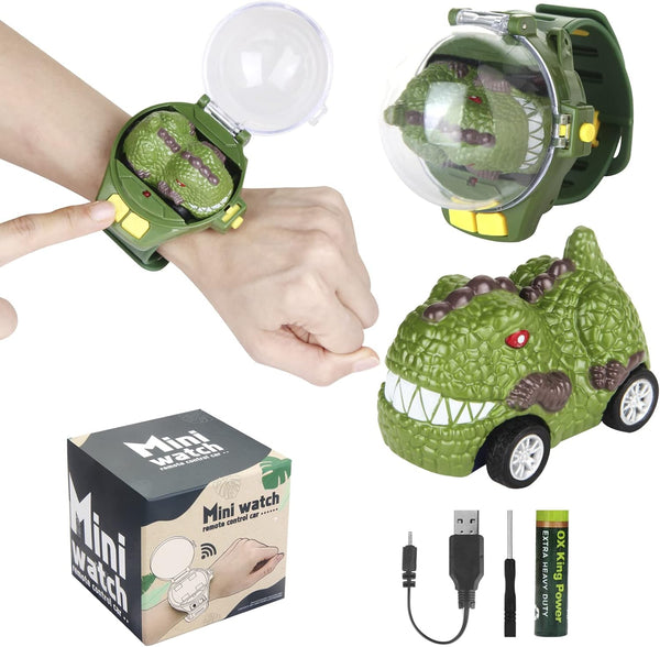 2023 Remote Control Car Watch Toys - LED Light Mini Racing Cars Wrist Toy for Kids Adults, Interactive Outdoor Game