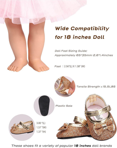 18 inch 7 Doll Shoes - Pairs with Gift Box, Compatible with American Doll