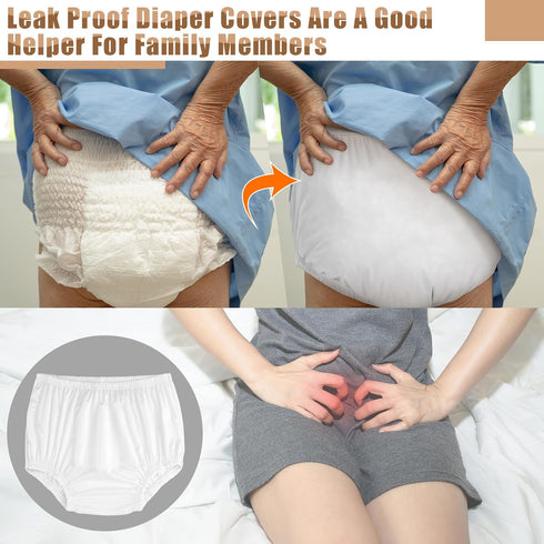 Velmitten 3 Pcs Cloth Diaper Covers for Adult Incontinence Cover Noiseless Leak-Protection Underwear Washable Reusable