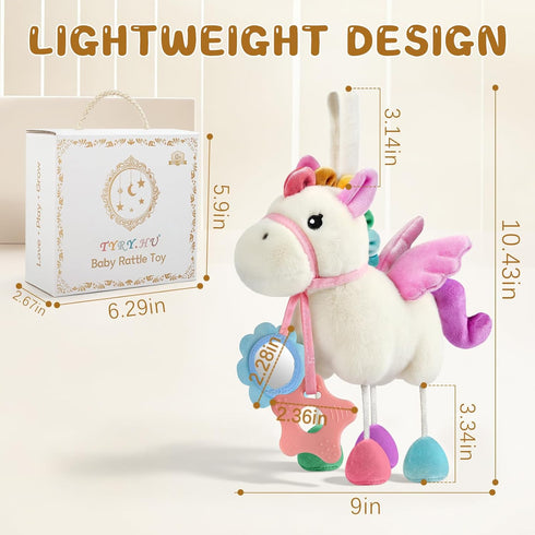 0 3 6 9 12 TYRY.HU Baby Stroller or Car Seat Toy,Soft Plush Stroller & Cot Hanging Toys, Rattle Sensory Developmental
