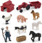 MEMOVAN Realistic Mini Barn Farm Toys Tractor Playset - Plastic Farm Animals, Cake Toppers, Toy Truck