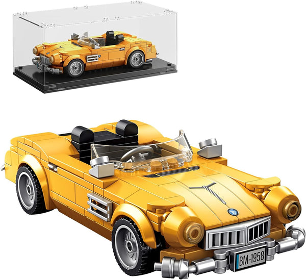 TYCOLE Sports Cars Building Blocks Set with Display Case, Retro Race Car Building