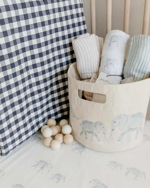 47 47 PEHR Muslin Cotton Swaddle, Follow me Elephant | Organic Baby Blanket | Ultra-Soft & Versatile | Playful Animal