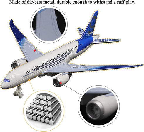 Blue Bump and Go Airplane Toy with Lights and Sounds