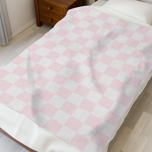 Selgkds 60x80inch Pink and White Checkered Baby Blankets for Girls Boys Gingham Plaid Checkerboard Infant Toddler