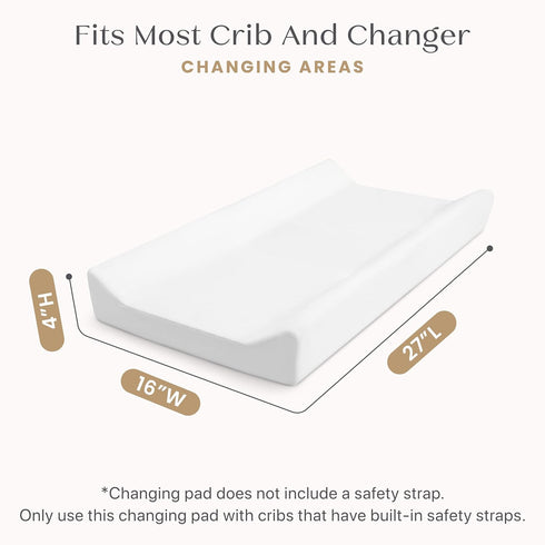 Delta Children Crib and Changer Changing Pad and Plush Cover - Works with Crib and Changers - Machine Washable Cover.