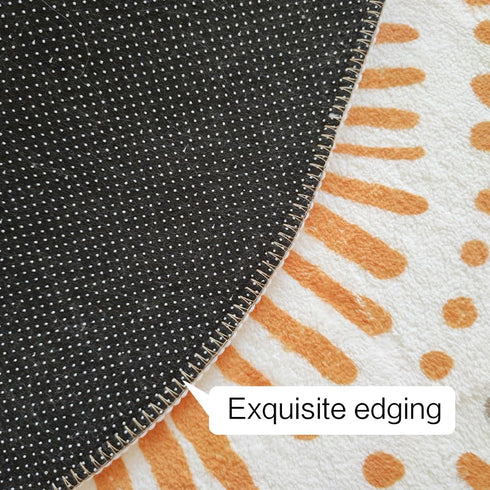 Poowe 47.2") Cute Point Rings Kids Play Mat Baby Nursery Rug Round Educational Alphabet Soft Area Rug Non Slip