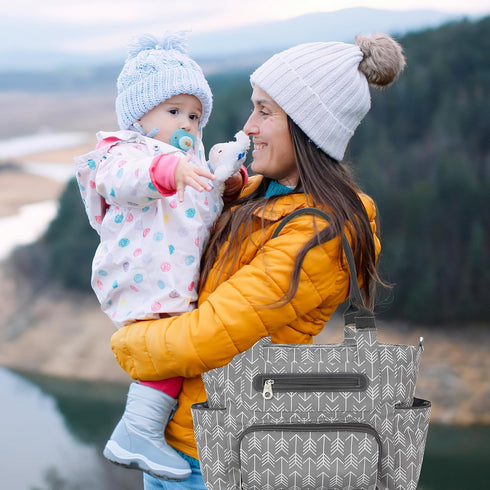 8pc Set, Moclever Diaper Tote Baby Essentials with Multifunctional Diaper Bags, Bottle & Mesh Bag