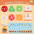 3 4 5 Wooden Sandwich Stacking Toys, Montessori Toys for Toddlers Kitchen Play Food Educational Preschool Learning Toys