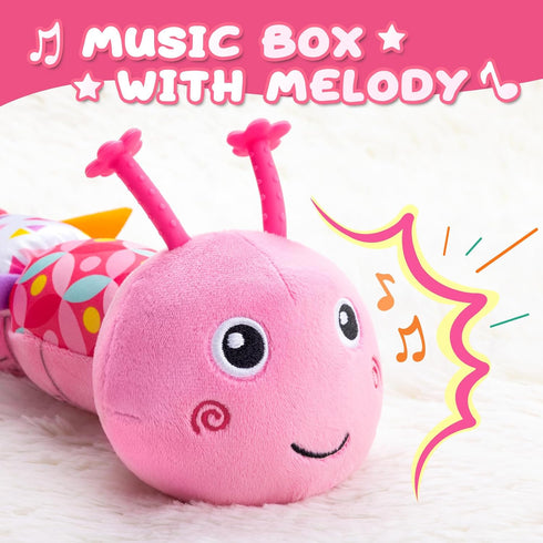 Baby Toys for 0-12 Months - Musical Stuffed Animals with Multi-Sensory Crinkle and Rattles for Newborns