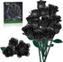 JAKI 12 Roses Bouquet Building Set with Heart-Shaped Gift Box Base, 528PCS