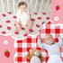 Hahafelt 4 Pack 52'' 28'' Set Strawberry Baby Crib Fitted Sheet for Girls x Strawberry Stretchy Neutral Fitted Crib
