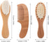 Set FRCOLOR Hair Brush and Wool Comb for Newborns, Soft Wool Bristles with Beech Wood Handle, Gentle Bathing and Daily