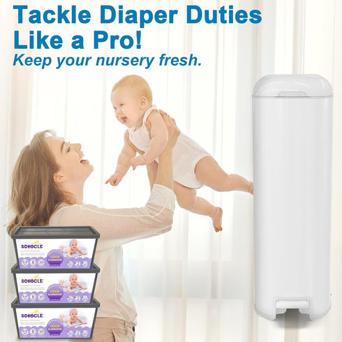 SOHBCLE 90 4200 Refills Compatible with Genie Easy Roll Signature Diaper Pail and Platinum Diaper Pail, Upgraded Bags