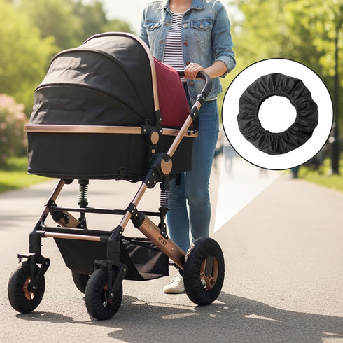 2 Baby Stroller Wheel Cover - Noise Reducing & Anti-Scratch Cart Wheel Tire Protectors Accessories, Pcs (L)