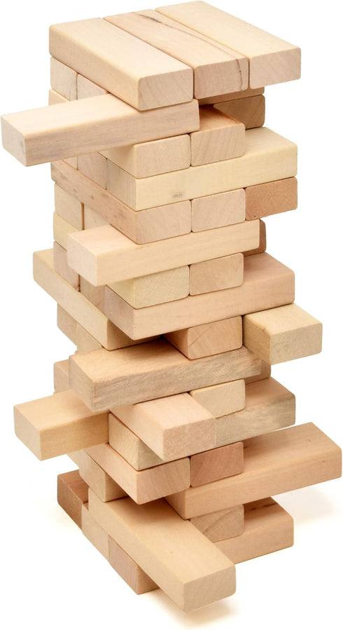 Number 1 in Gadgets Timber Tower Wood Block Stacking Game, 48 Piece Classic Wooden Blocks for