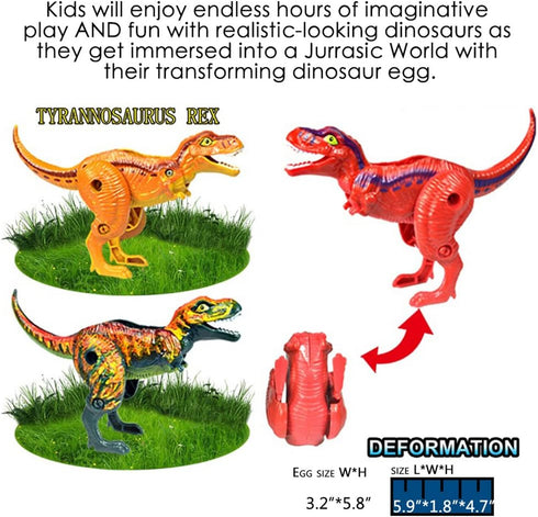 4 Pack Hatching Dinosaur Eggs Toys for Kids 3+, Magic Egg that Hatches Dinosaurs for Boy Girl Dino Fans (Random Color)
