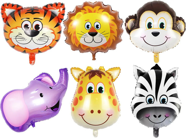 Jungle Safari Birthday Party Decorations - 6 Pack Giant Animal Balloons for Kids' Safari Jungle Baby Shower